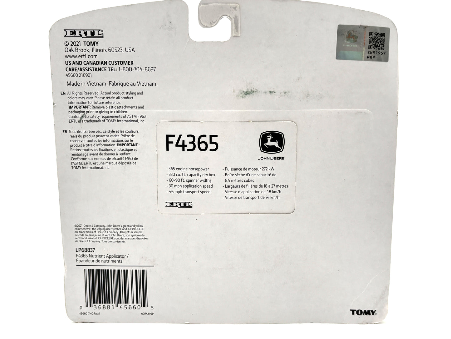 1/64 John Deere F4365 Nutrient Applicator