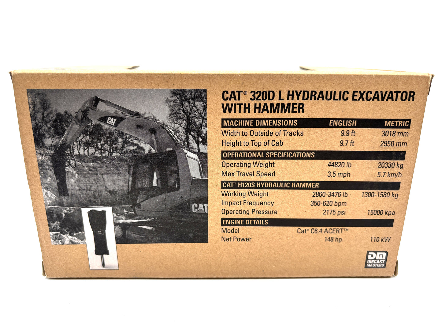 1/50 CAT 320D L Hydraulic Excavator with Hammer