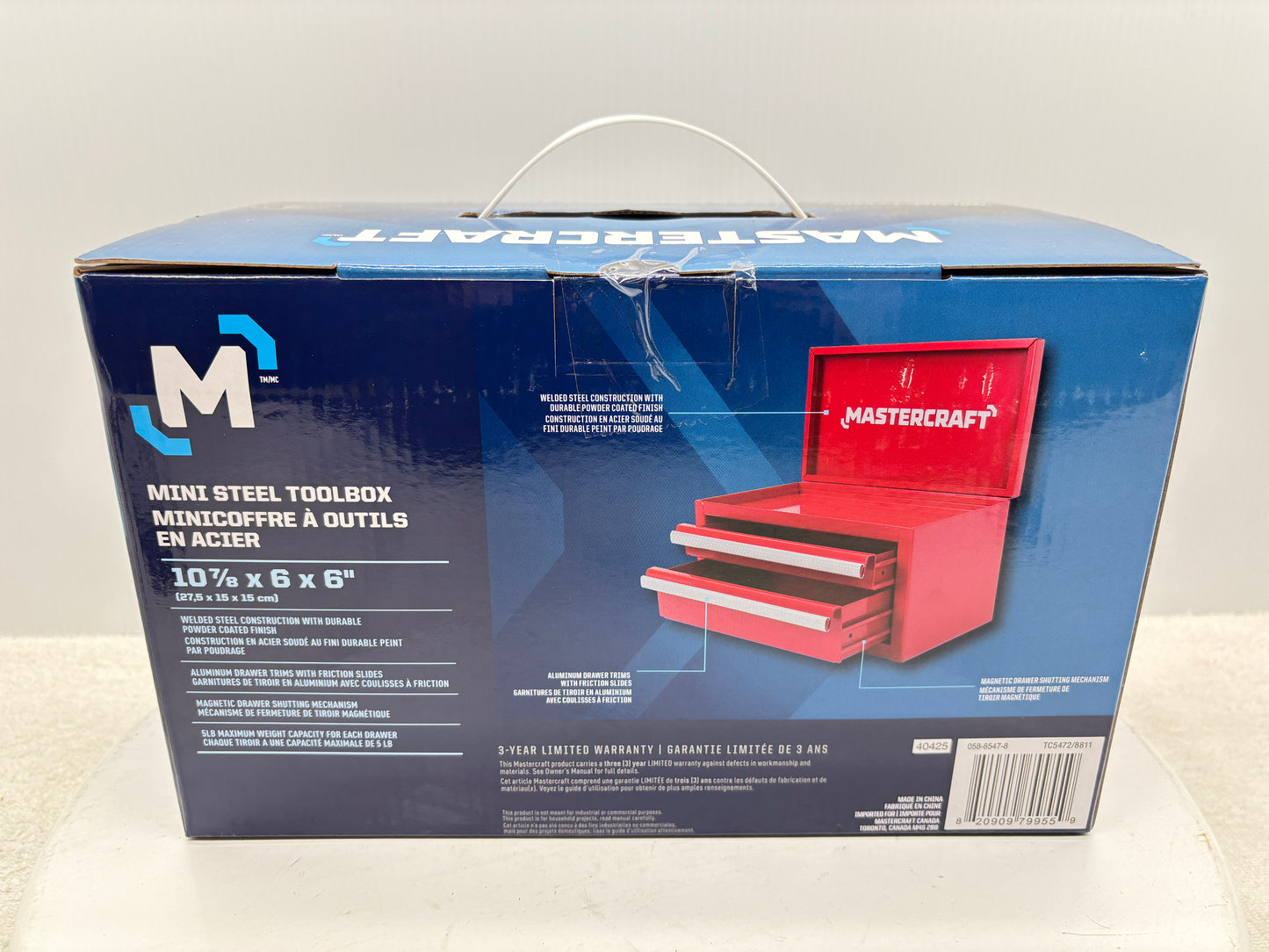 MasterCraft Mini Steel Toolbox ''Red''