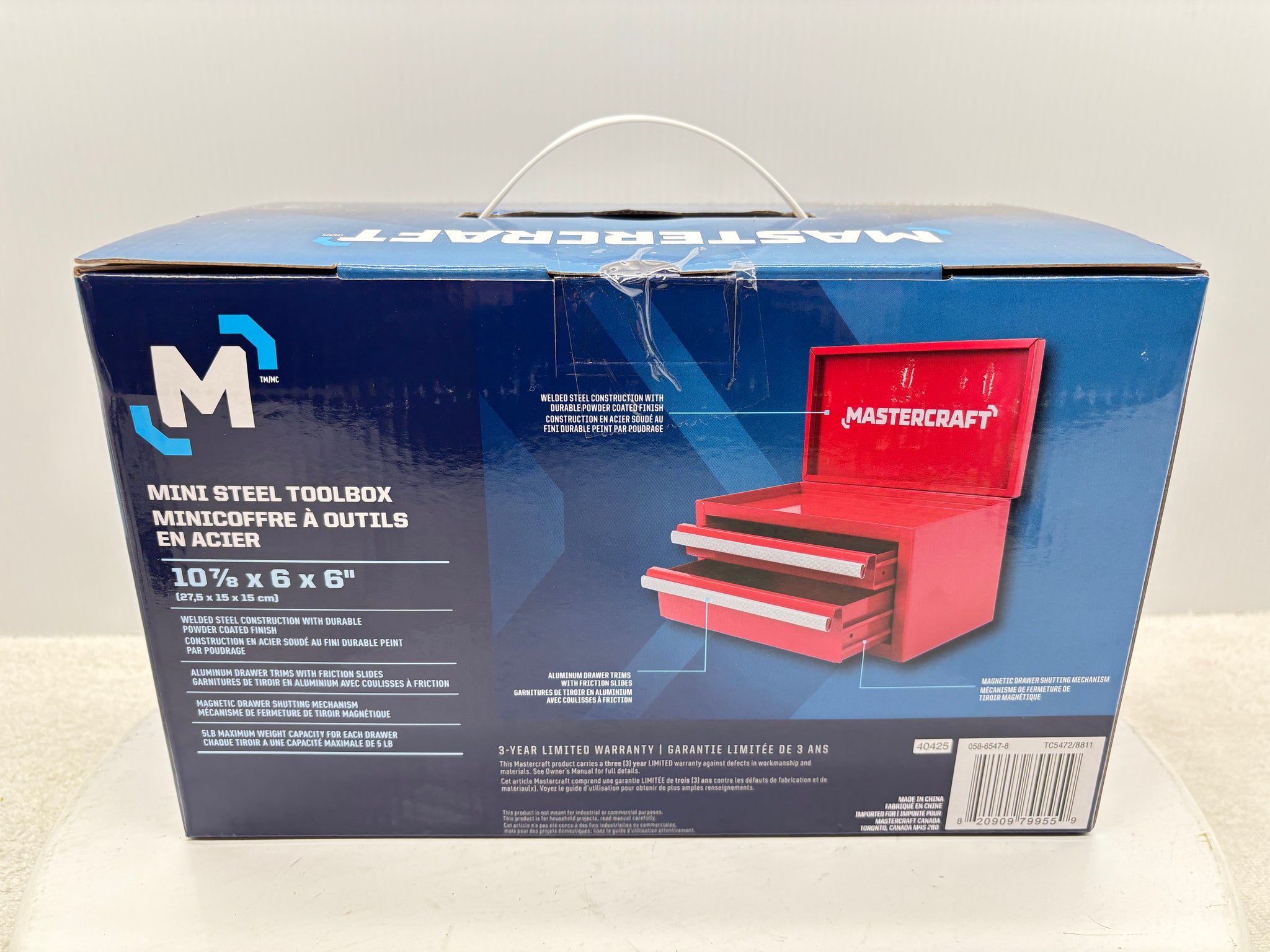 MasterCraft Mini Steel Toolbox ''Red''
