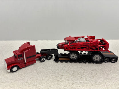 1/64 Case IH 4350 with Trucks and lowboy trailer
