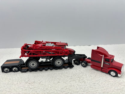 1/64 Case IH 4350 with Trucks and lowboy trailer