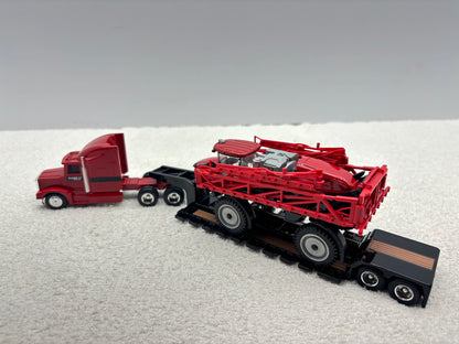 1/64 Case IH 4350 with Trucks and lowboy trailer