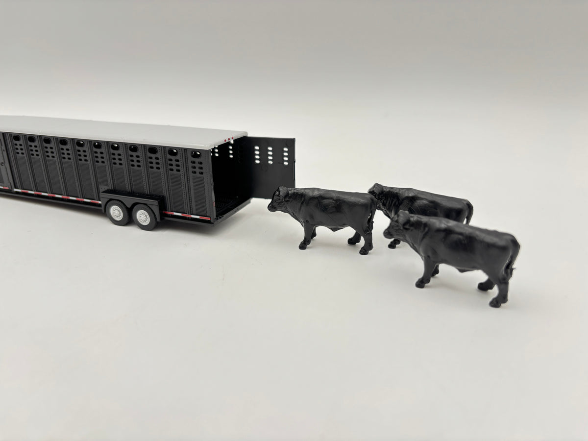 1/64 Chevrolet 3500 Dually w/Livestock trailer (BlacK)