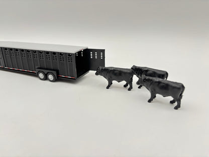 1/64 Chevrolet 3500 Dually w/Livestock trailer (BlacK)