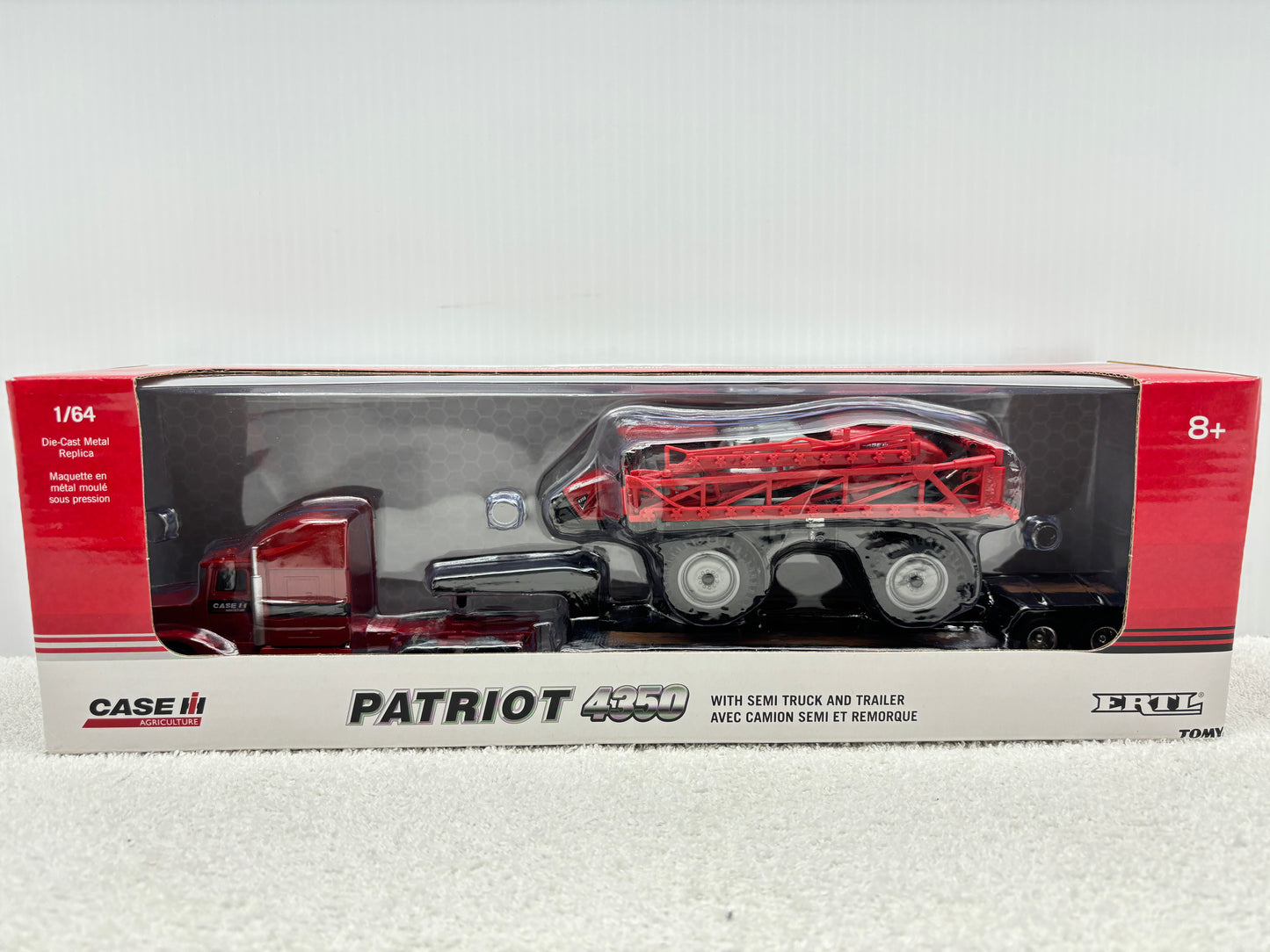 1/64 Case IH 4350 with Trucks and lowboy trailer