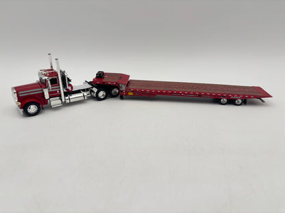 1/64 Peterbilt 389 w/Landoll Traveling Trailer (Red)