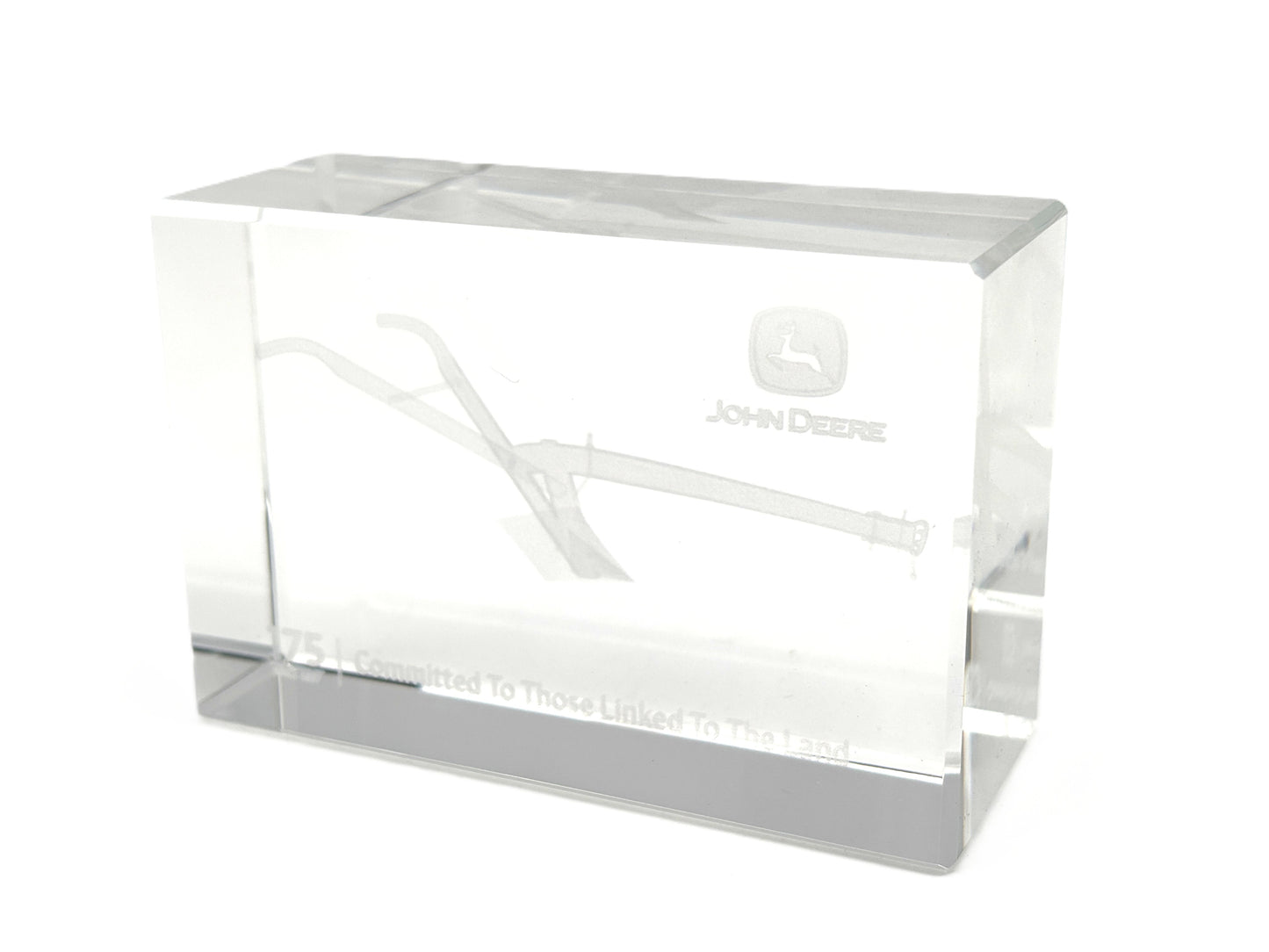 John Deere Crystal Paperweight 175th