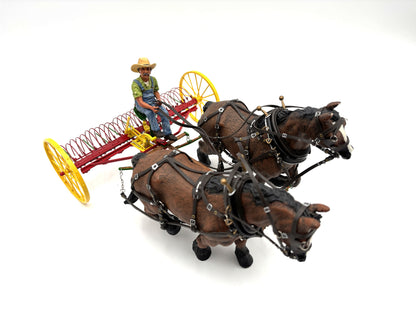1/16 John Deere Sulky Rake with Team