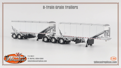 1/64 Super B Trailer Set (White w/silver frame)